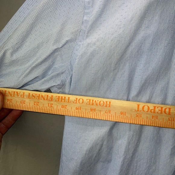 x Peter Millar Shirt Men Large Blue 100% Cotton Geometric Pattern Long Sleeve - Picture 5 of 8